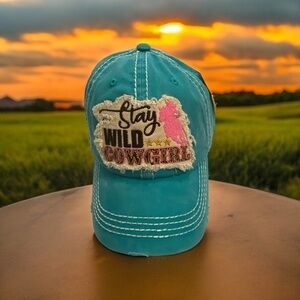 NWT Teal Stay Wild Cowgirl Cap